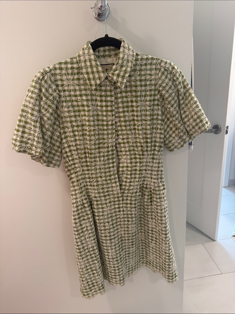 Tuckernuck Green and White Gingham Delaney Dress